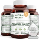 Φυσικό Nutra Chewable συμπλήρωμα ασβεστίου για τη δύναμη των οστών, προωθεί την υγεία των μυών, βοηθά την ενίσχυση της υγείας των δοντιών, την υγεία των νεύρων υποστήριξης, και την καρδιοαγγειακή υγεία, βελτίωση της αντοχής των οστών, 120 δισκία