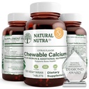 Natural Nutra Chewable Calcium Supplement for Bone Strength, Promotes Muscle Health, Helps Enhance Teeth Health, Support Nerve Health, and Cardiovascular Health, Improve Bone Strength, 120 Tablets