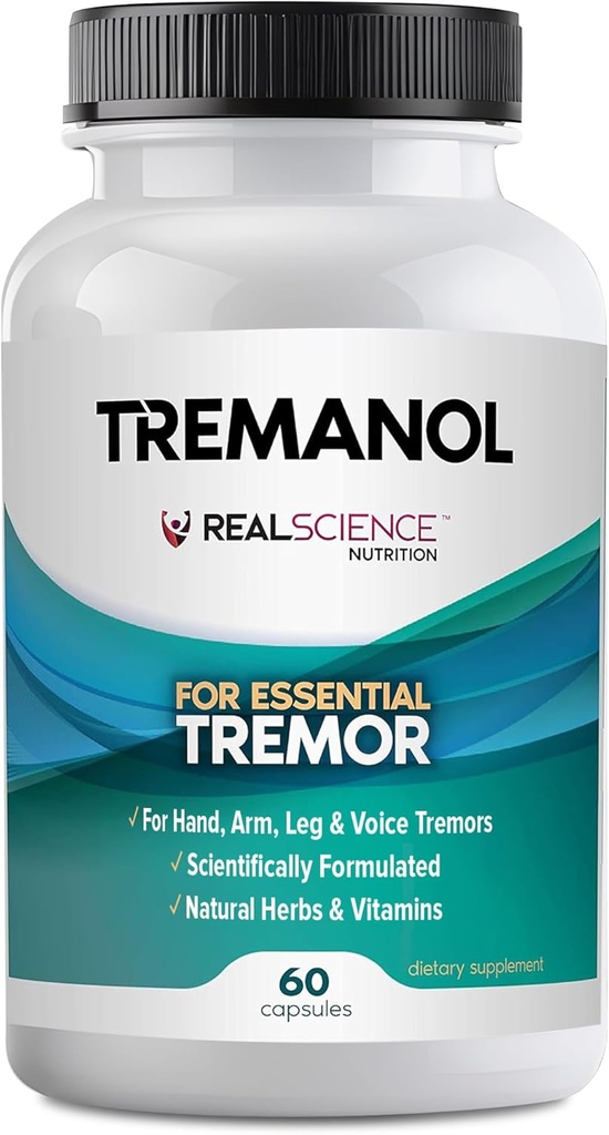 Tremanol Natural Aid Essential Tremor Relief Βότανο συμπλήρωμα για τη Νευρολογική Υποστήριξη - Περιλαμβάνει βιταμίνη Β2 & Β12, Passionflower & Skullcaps για το χέρι Tremor Aids - Made in USA, 60 Caps