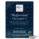 New Nordic Magnesium Glycinate, 220 mg Maximum Absorption Tablets with Pine Bark & Long Pepper, Gentle on Stomach for Women & Men, 30 Servings
