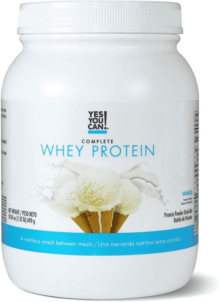 Ναι Μπορείς! Whey Protein Powder, Gluten-free Περιέχει σίδηρο και βιταμίνη D, Protein Shake 20 Grams - (Vanilla)