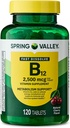 Ανοιξιάτικη Κοιλάδα, Βιταμίνη B12 2500 MCG, B12 Quick-Dissolve Cherry Flavor Tablets Συμπλήρωμα Διατροφής, Βιταμίνη B12, 120 Count - Νέα Ματιά (Pack of 1)