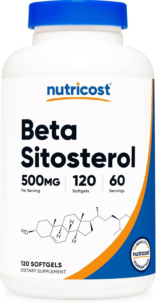 Nutricost Beta Σιτοστερόλη 120 Softgels, 500mg - Μη ΓΤΟ, συμπλήρωμα χωρίς γλουτένη, 60 εξυπηρετήσεις