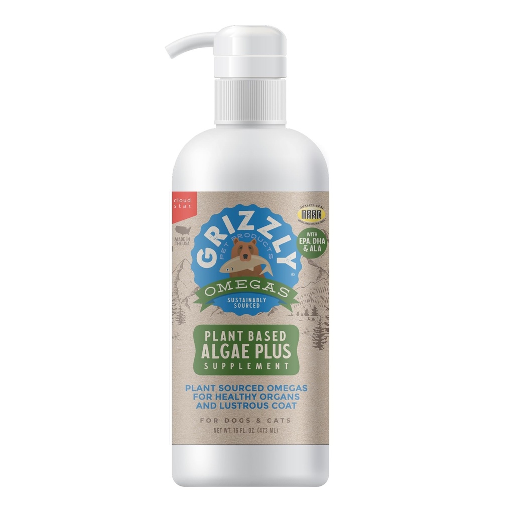 Προϊόντα για κατοικίδιαGrizzlyAlgal Plus Omega 3-6-9 συμπλήρωμα διατροφής για σκύλους και γάτες, μπουκάλι 16 ουγγιά