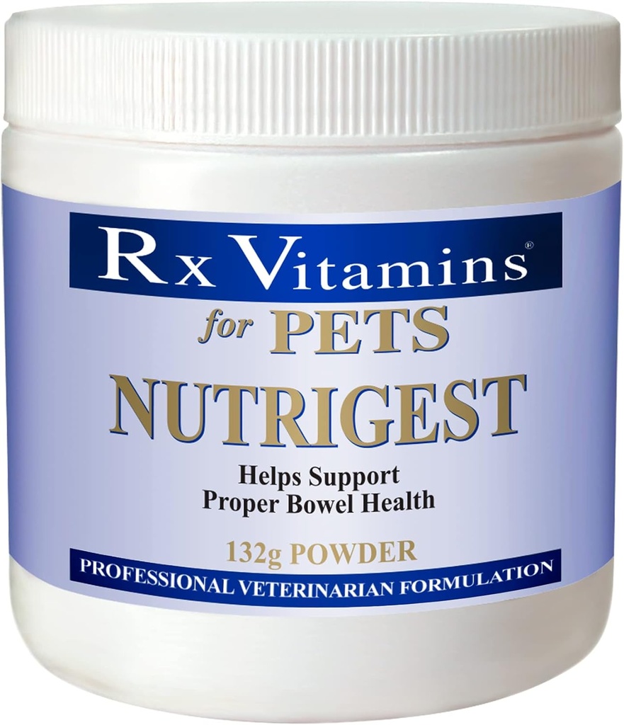 Rx Βιταμίνες για κατοικίδια Nutrigest για σκύλους & γάτες - Βοηθά την υποστήριξη σωστή Bowel & Digestive Υγεία - Veterinian Formulated Probiotic - σκόνη 132g