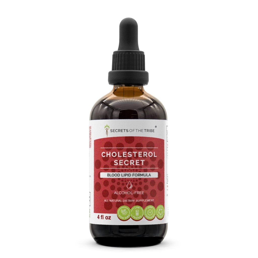 Μυστικά της Φυλής - Cholesterol Secret, Blood Lipid Formula, βοτανικό συμπλήρωμα Μείγμα σταγόνες αλκοόλ-ελεύθερο υγρό εκχύλισμα 4 fl oz