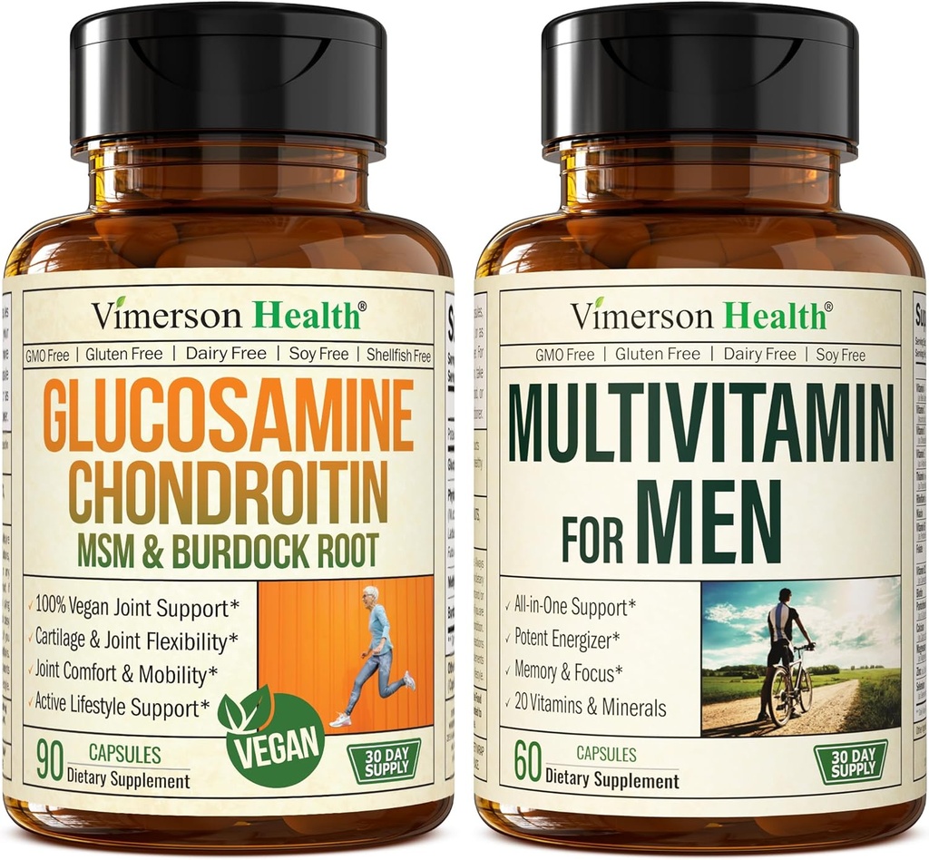 Vegan Glucosamine Chondroitin MSM Κοινό συμπλήρωμα υποστήριξης & Πλήρης πολυβιταμίνη για τους άνδρες