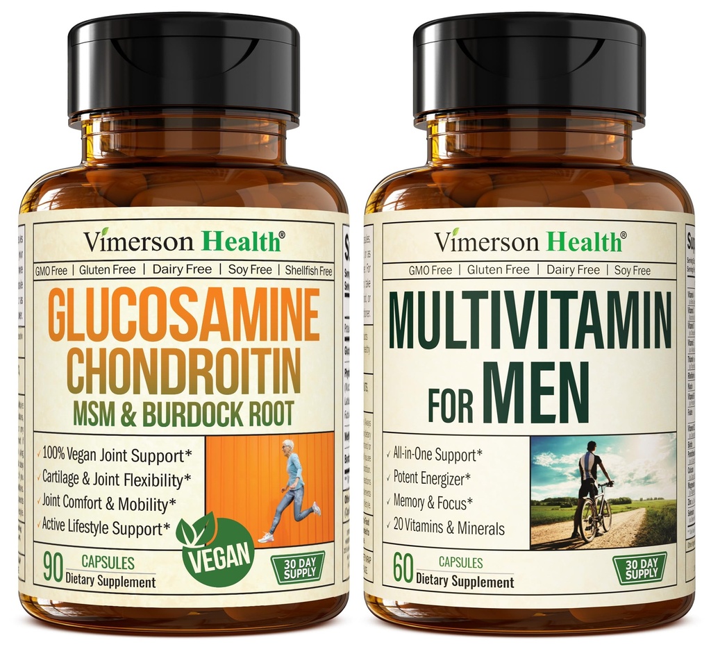 Vegan Glucosamine Chondroitin MSM Κοινό συμπλήρωμα υποστήριξης & Πλήρης πολυβιταμίνη για τους άνδρες