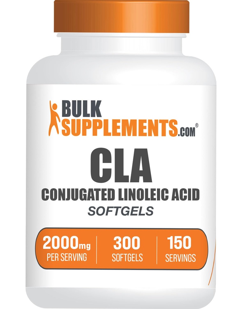 BulkSupplements.com Conjugated Linoleic Acid Softgels - Συμπληρώματα CLA, CLA 2000mg, κάψουλες CLA Safflower, χάπια CLA - 2 CLA Softgels per Serving, 150-Day Supply, 300 Softgels