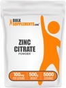 BulkSupplements.com Κιτρικός ψευδάργυρος σε σκόνη - Συμπληρώματα ψευδαργύρου, Συμπλήρωμα Ορυκτών, για την υποστήριξη του ανοσοποιητικού - Χωρίς γλουτένη, 100mg ανά σερβίρισμα, 500g (1.1 lbs) (πακέτο των 1)