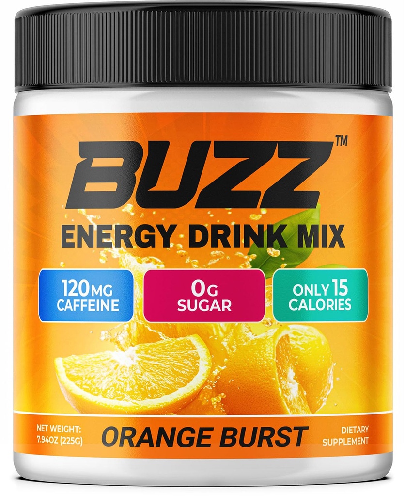 Morning Buzz Energy Drink Powder - Energy Boost Drink Mix - Sugar-Free Energy with Antioxidants - Morning Kickstart και Sports Nutrition Endurance Product - 30 Servings, Orange Burst, 8 Ουγγιά