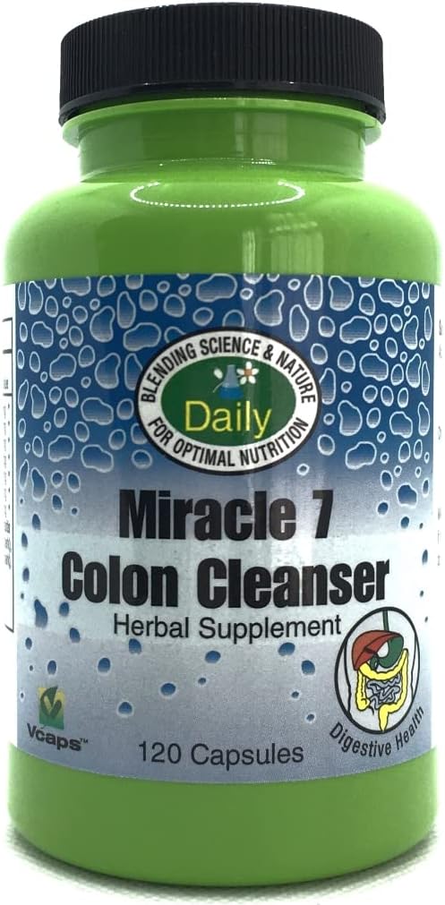 Daily Manufacturing Miracle 7 Colon CleanserTM (Θέρμη, Acidophilus, Apple Fiber, Gentian, Goldenseal Root, Buckthorn, Rhubarb, Cascara Sagrada, Whole Leaf Aloe Vera & Cinnamon) 120 κάψουλες