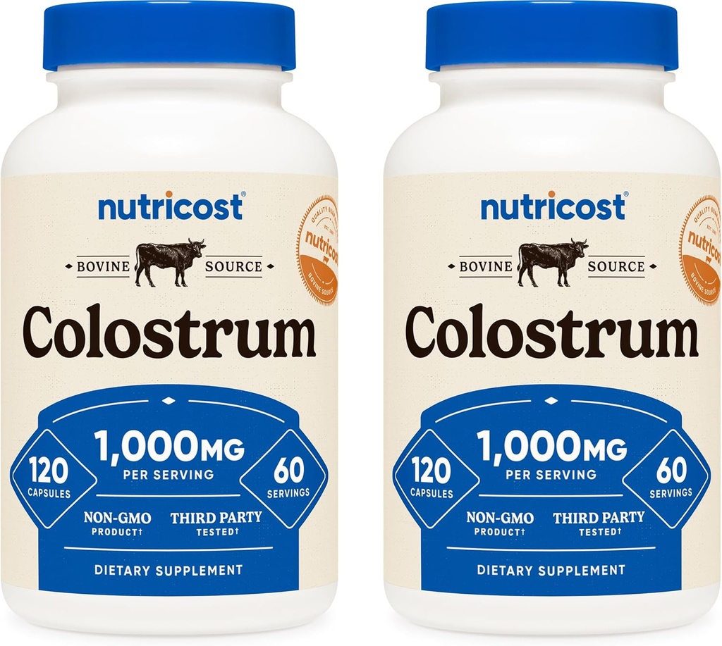 Nutricost Colostrum 500mg, 120 Caps (2 φιάλες)