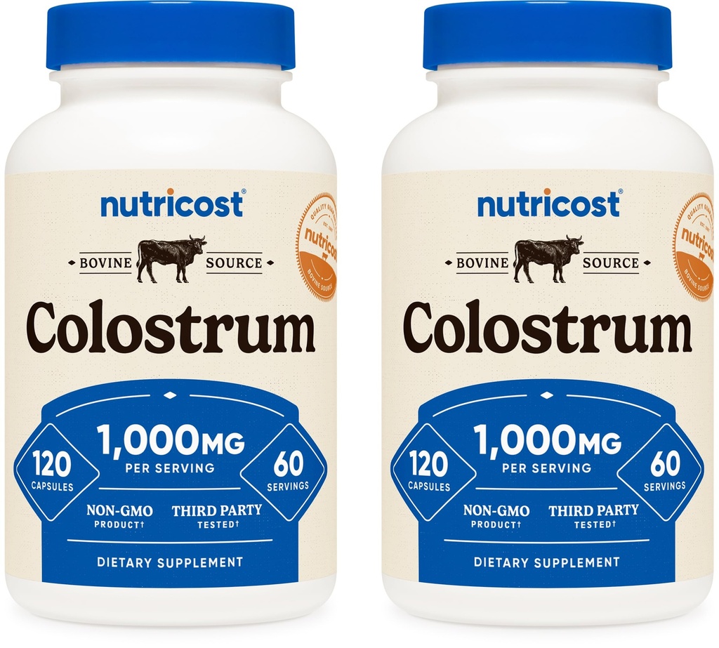 Nutricost Colostrum 500mg, 120 Caps (2 φιάλες)