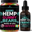 2Pack Hemp Oil and Hemp Gummies Gummy Bears Combo Set-Ειρήνη και χαλάρωση, ανακούφιση, καταπραϋντικό, δυσφορία, ύπνος-πλήρης σώμα υψηλής φροντίδας-Made στις ΗΠΑ