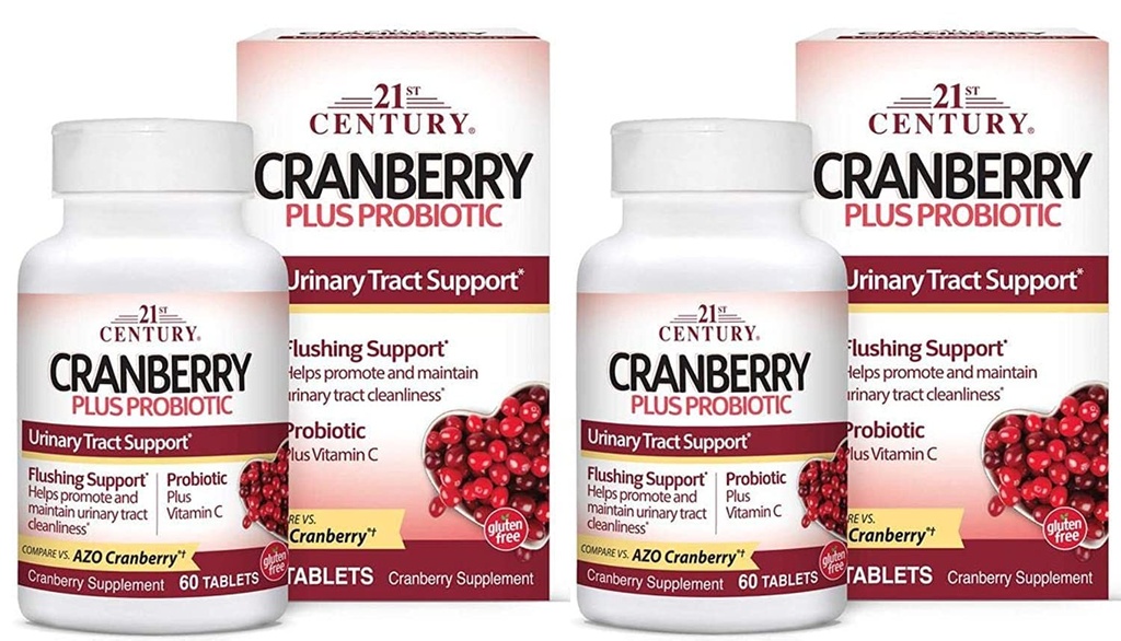 21ος αιώνας Cranberry Plus Probiotic δισκία, 2 κόμης