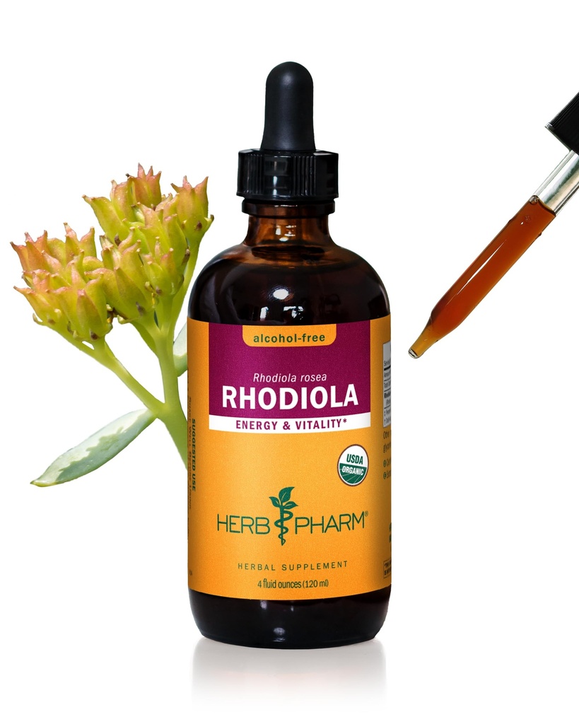 Βότανο Pharm Certified Organic Rhodiola Root Extract για την ενέργεια, αντοχή και Stamina, Glycerite χωρίς αλκοόλ, 4 ουγγιά