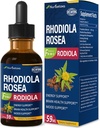 Rhodiola Rosea (Rodiola) σταγόνες εκχύλισμα, φυσικό συμπλήρωμα προσαρμογόνου/W Ashwagandha, Ginseng, Άγιος Βασίλειος, & Echinacea για την ενέργεια, την υγεία του εγκεφάλου, την ανοσοποίηση και υποστήριξη Mood. 2oz