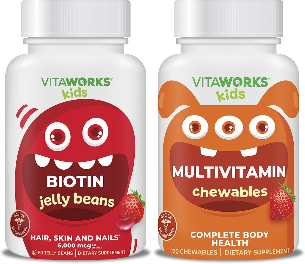 Παιδική βιοτίνη 5000mg Jelly Beans + Πολυβιταμίνη Μασώμενα Bundle
