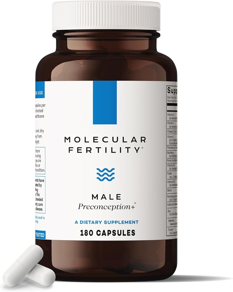 Άντρας Preconception+ Συμπληρώματα γονιμότητας για τους άνδρες - αναπαραγωγική υποστήριξη κυττάρων & γονιμότητας - Σύλληψη γι 'αυτόν - CoQ10, Ashwagandha, Shilajit, DAA, ψευδάργυρος, Σελήνιο - 30 ημερών προμήθεια