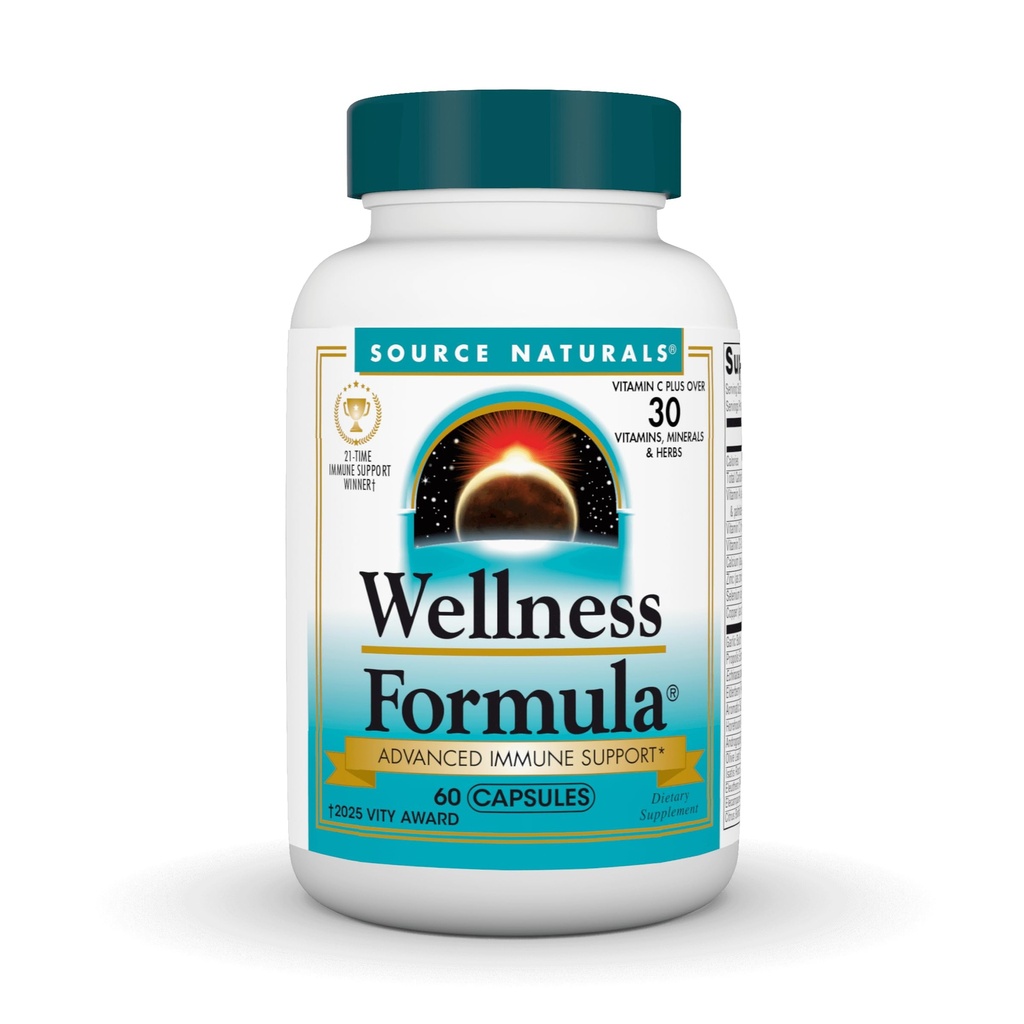 Source Naturals Wellness Formula Bio-Aligned Vitamins & Herbal Defense for Immune System Support - Συμπλήρωμα διατροφής & Ανοσία Booster - 60 Κάψουλες