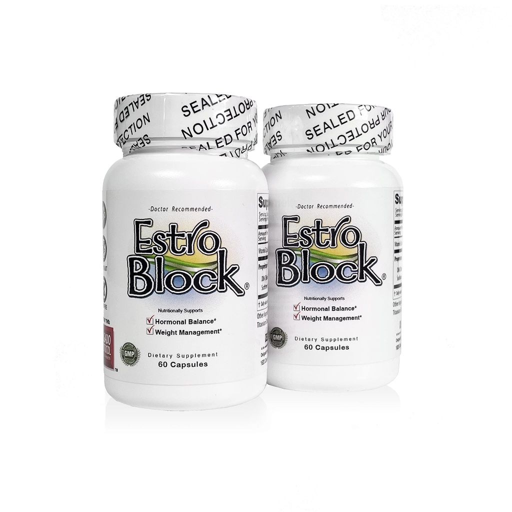 Estroblock - 2-Pack 120 Κάψουλες Σύνολο - DIM & ινδόλη 3-καρβινόλη για φυσική ορμονική ορμονική ισορροπία, ακμή - Αντιτοξικό οιστρογόνο Αρωματάση Inhibitor Blocker. Vegan, χωρίς σόγια, χωρίς γαλακτοκομικά, μη ΓΤΟ (2)