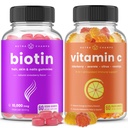 NutraChamps Biotin Gummies και (2-Pack) Βιταμίνη C Gummies Bundle