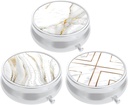 3 Pack Pill Box, μικρή θήκη χαπιών για το πουρμπουάρ & τσέπη, χαριτωμένο ταξιδιωτική ιατρική Organizer, φορητός κάτοχος εμπορευματοκιβωτίων ιατρικής για να κρατήσει βιταμίνες, φαρμακευτική αγωγή, ιχθυέλαιο & συμπλήρωμα, λευκό μάρμαρο