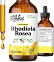 Άγρια & οργανική Rhodiola Rosea Βάμμα - Rhodiola Rosea συμπλήρωμα για την υποστήριξη Mood - Relaxing Root Extract Υγρές σταγόνες - Vegan, Ζάχαρη & Αλκοόλ-ελεύθερο - 4 fl oz