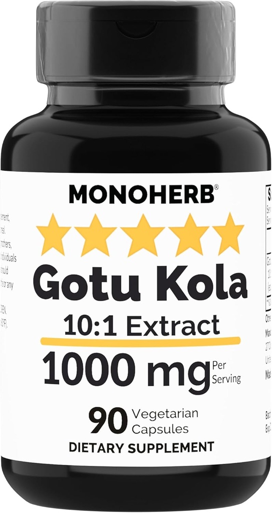 MONOHERB Gotu Kola Extract 1000 mg - 90 Κάψουλες για χορτοφάγους
