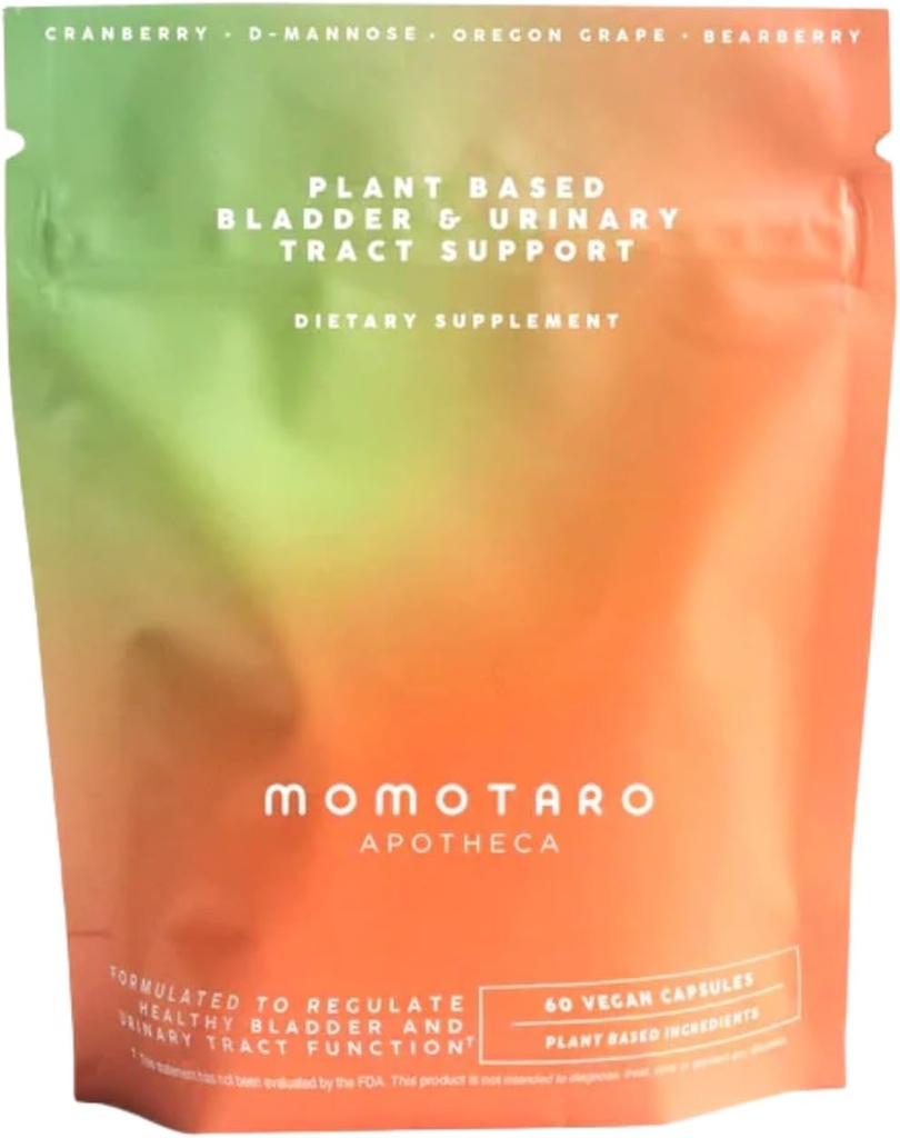 MOMOTARO APOTHECA Urinary Health Supplement, Natural Vaginal & Bladder Health, Urinary Tract Supplements - Cranberry, D Mannose, Vegan - Natural Support for Vaginal Health, pH Balance 60 Capsules