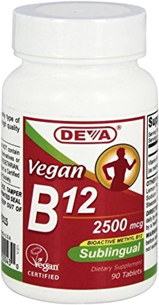Deva Vegan Βιταμίνες B12 Υπογλώσσια, 90 κόμης
