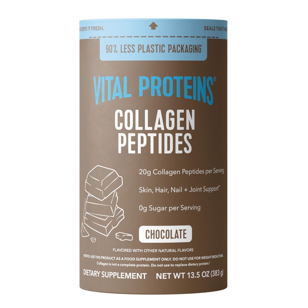 Vital Proteins Collagen Peptides Σκόνη - Σοκολάτα σε σκόνη για τα μαλλιά, τα νύχια, το δέρμα, τα οστά και κοινή υγεία, 13.5oz