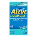 Aleve Liquid Capses, Naproxen κάψουλες νατρίου 220 mg (NSAID), Pain Reliever/Fever Reducer, Fast Pain Relief, 120 Count