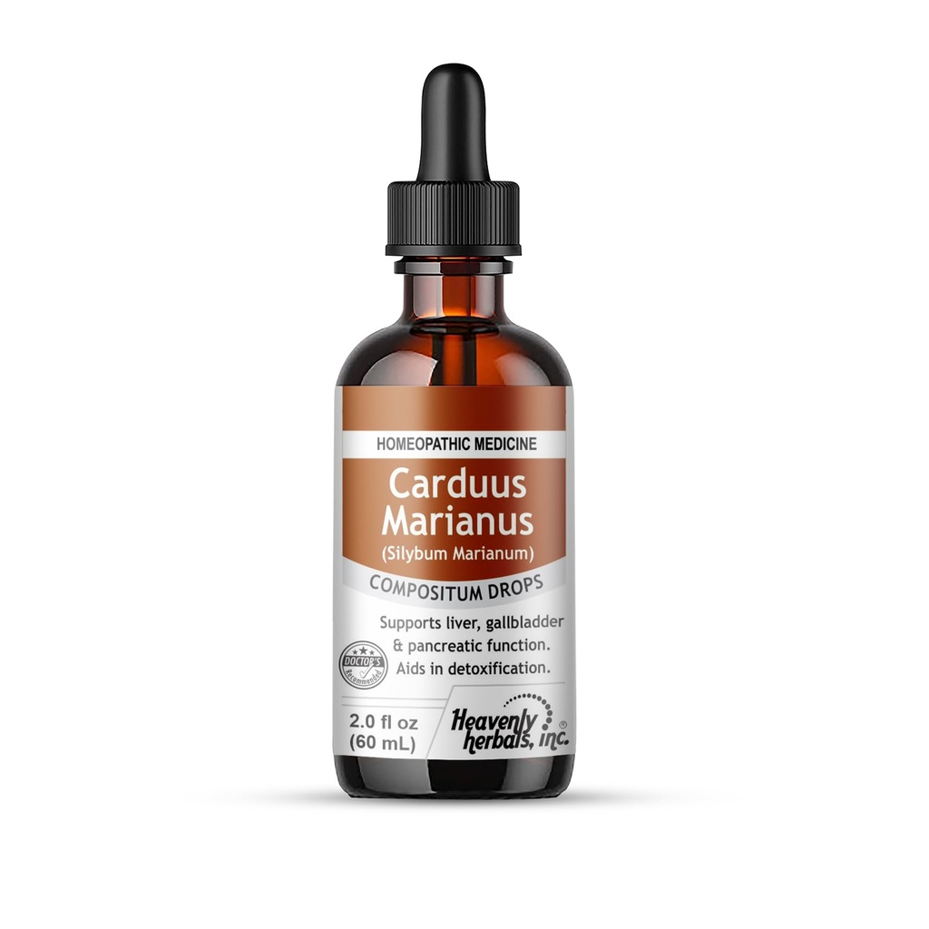 Heavenly Herbals, Inc. Carduus Marianus Compositum Ομοιοπαθητικές σταγόνες, Υποστηρίζει το ήπαρ, τη χοληδόχο κύστη και την παγκρεατική λειτουργία. Βοηθήματα στην Αποτοξίνωση. 2,0 fl oz (Αλκοόλ ελεύθερο)