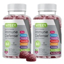 Viteey Multivitamin Gummies 8 in 1 Immune Support Supplement with Probiotics - Immune Boosters for Adults & Teens - Vegan, Gelatin Free, GMO Free - Chewable Berry Flavored Pectin Immune Defense