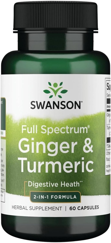 Σουάνσον Full Spectrum Ginger & Turmeric 60 κάψουλες