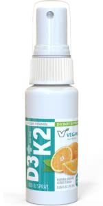 Vegan Life Nutrition Vitamin D3 and K2 Oral Spray Supplement, 0.65 Ounce