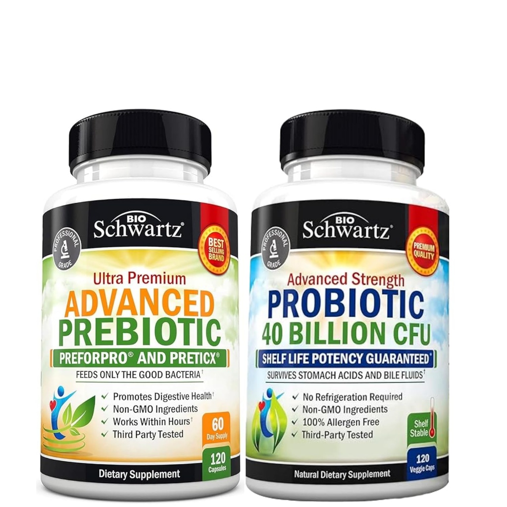 Advanced Prebiotic Gut Health Supplement (2 Μήνας Προμήθεια) Συν 40 δισεκατομμύρια CFU Daily Probiotic Supplement (2 Μήνες Προμήθεια)