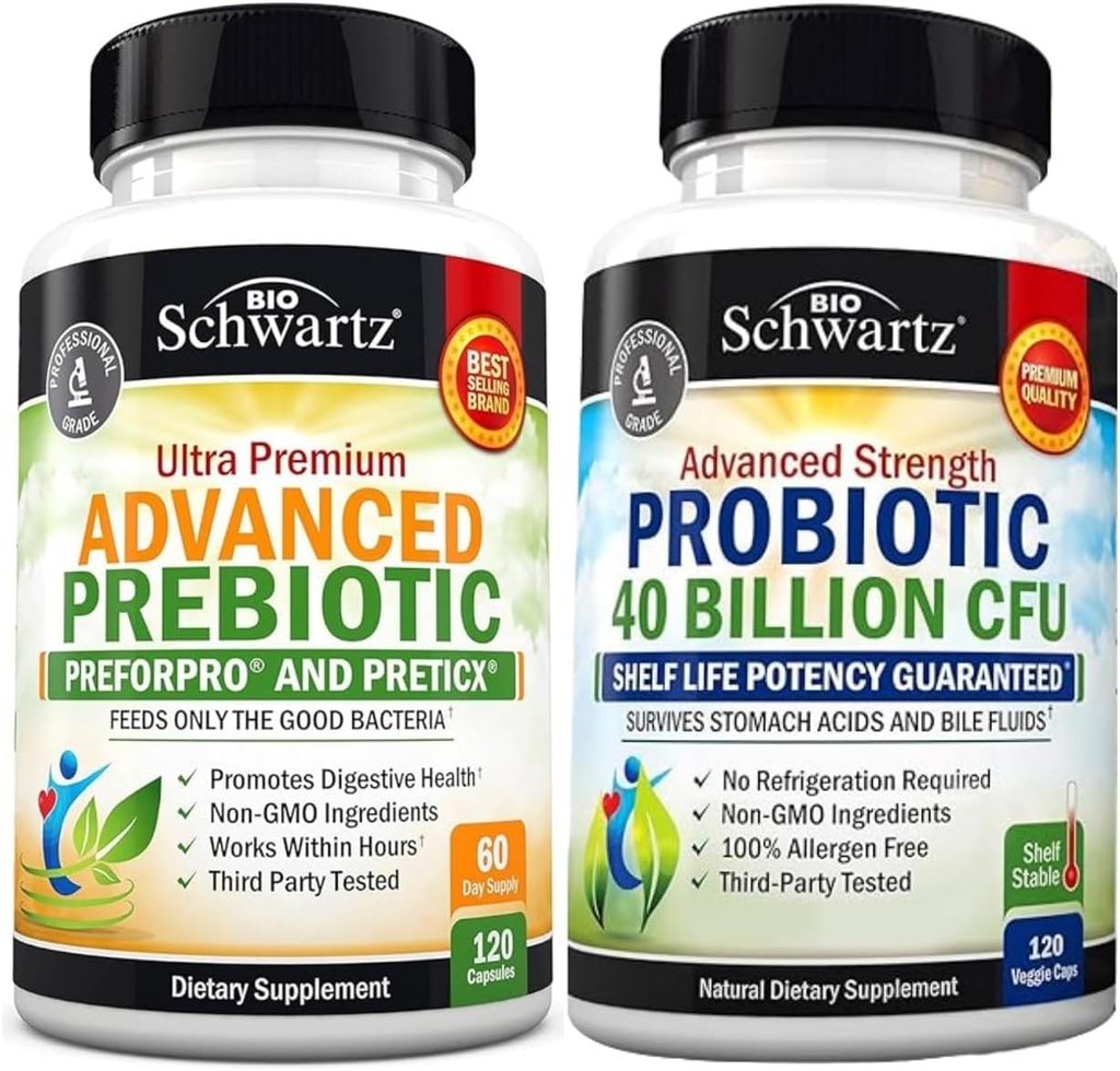 Advanced Prebiotic Gut Health Supplement (2 Μήνας Προμήθεια) Συν 40 δισεκατομμύρια CFU Daily Probiotic Supplement (2 Μήνες Προμήθεια)