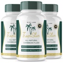 (Επίσημη 3 Συσκευασία) Tropislim, Tropislim All Natural Caribbean Flush, συμπλήρωμα απώλειας βάρους, Tropislim Sliming Κάψουλες για γυναίκες, Υγιεινό στυλ ζωής + Leaner Physique, Τροπικές Κριτικές (180 κάψουλες)