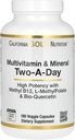 California Gold Nutrition Multivitamin and Mineral with Methyl B12, Vitamin C, L-MethylFolate και Bio-Quercetin, Two-A-Day, 180 κάψουλες λαχανικών