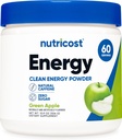 Nutricost Energy Complex (Green Apple) (60 Σερβιέτες) - Καθαρή Ενέργεια σε σκόνη, 300g Συμπλήρωμα διατροφής