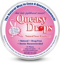 Τρεις Lolies Queasy Drops - Sour Raspberry Flavor - Ταξιδιωτική Ασθένεια & Ναυτία Ανακούφιση, Καταπραΰνει Στομάχι & Ξηρό Στόμα, Φυσικά Συστατικά - 21 ct