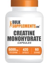 BulkSupplements.com Creatine Monohydrate Κάψουλες - Μικρονωμένα Χάπια Κρεατίνης - Χωρίς γλουτένη, 7 Κάψουλες ανά Σερβίρισμα (5000mg), 420 Count (Pack of 1)