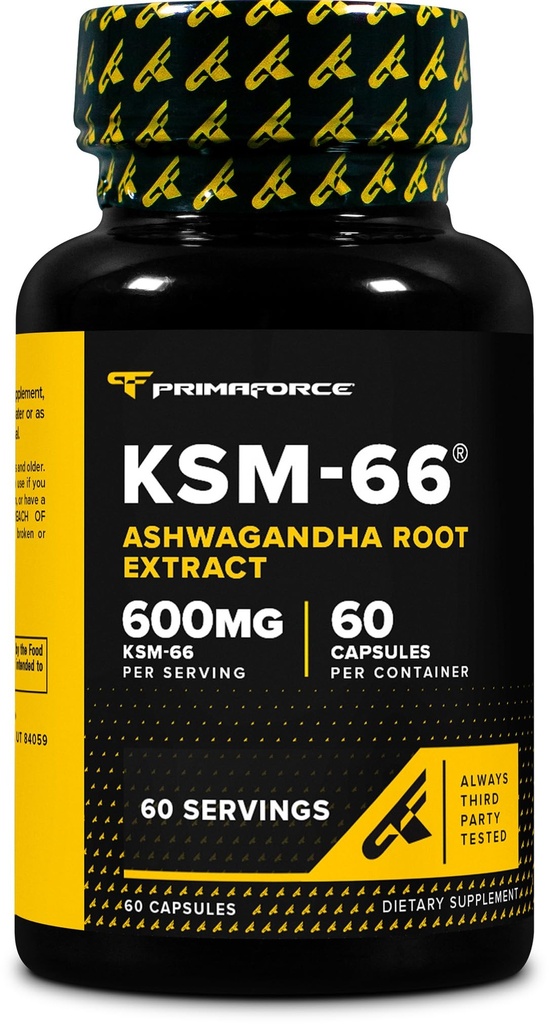 Primaforce KSM-66 εκχύλισμα ρίζας Ashwagandha (600mg) 60 κάψουλες λαχανικών - 5% Withanolides με BioPerine
