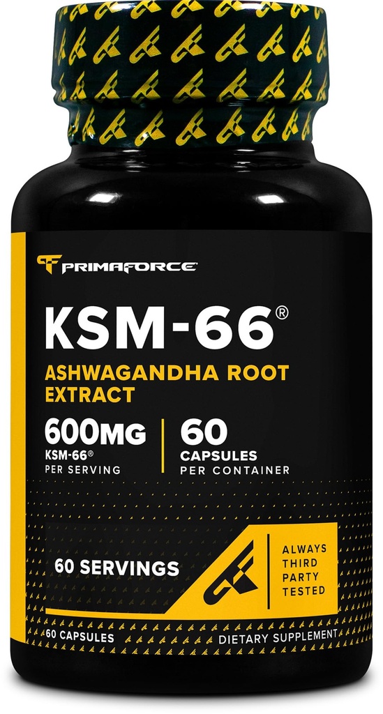 Primaforce KSM-66 εκχύλισμα ρίζας Ashwagandha (600mg) 60 κάψουλες λαχανικών - 5% Withanolides με BioPerine