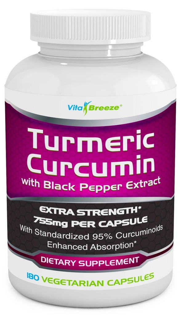 Κολοκύθια Κουρκουμίνη Σύμπλεγμα με εκχύλισμα Μαύρου Πιπεριού - 755mg ανά κάψουλα, 180 Veg. Caps - Περιέχει πιπερίνη (για την ανώτερη απορρόφηση και την τιμαλφή βιο-διαθεσιμότητα) και 95% Τυποποιημένα κουρκουμινοειδή