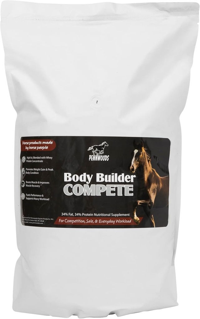 Pennwoods Body Builder Compete: Advanced Horse Weight Gain Supplement, Designed for Competition and Sale, 11lb Bag