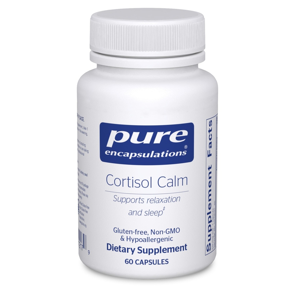 Pure Encapsulations Cortisol Calm - Supports Cortisol Health & Relaxation - Contains Ashwagandha, Magnolia Bark, Rhodiola Rosea & L-Theanine - Restful Sleep* - 60 Capsules